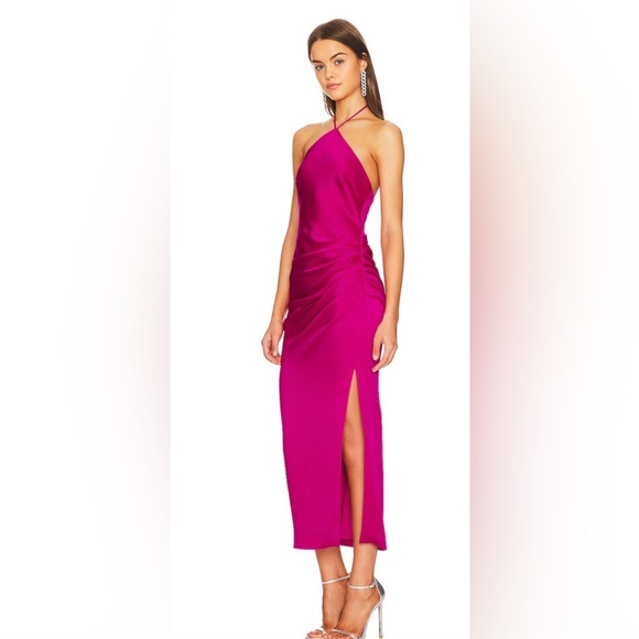 Jonathan Simkhai Hansel Satin Dress in Bougainvillea, size 0 NWT! - Picture 3 of 13
